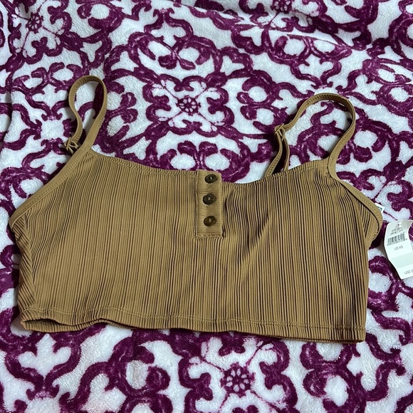 NWT XS Kortni Jeane bronze longline scoop top - Picture 2 of 4